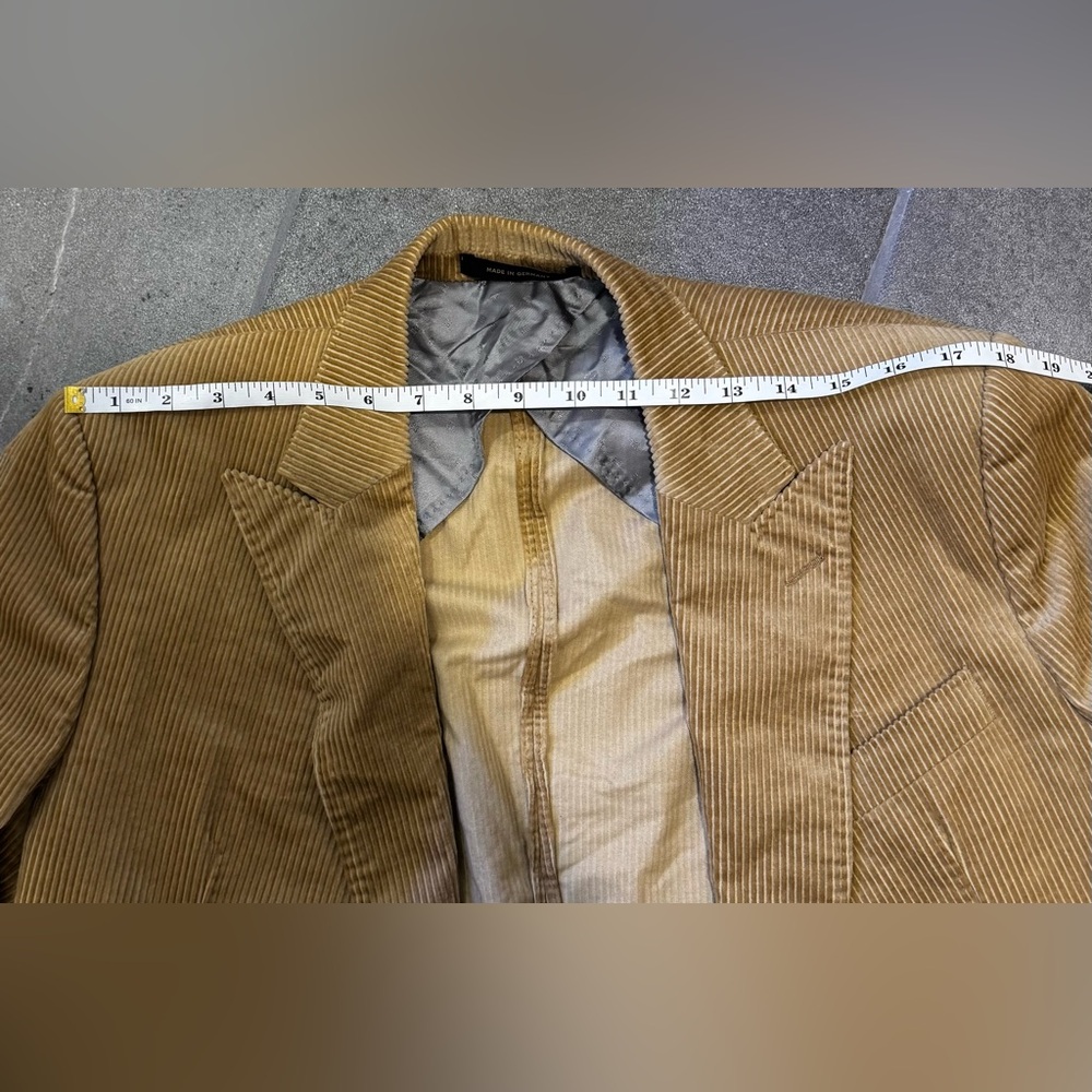 HUGO BOSS Snoop Dog Embroidered Tan Made to Measure Corduroy Blazer - Picture 9 of 11
